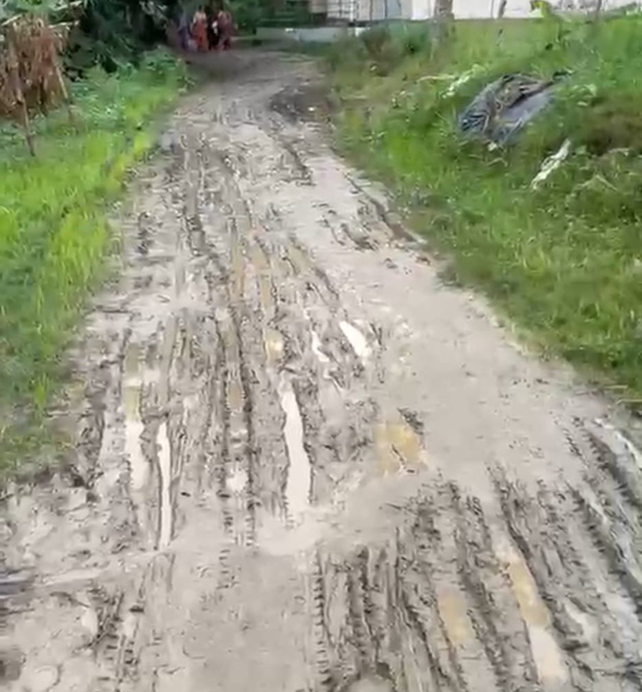 মহন গ্রামের একমাত্র সড়কের বেহাল দশা, চরম দুর্ভোগে ৩০০ পরিবারের মানুষ